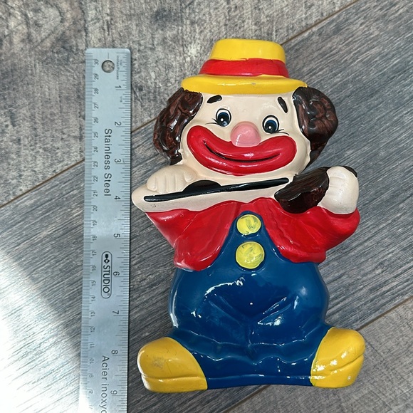 Vintage Happy Clown Playing Violin Saving Coin Piggy Bank - Picture 10 of 11
